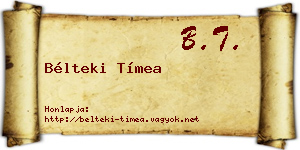 Bélteki Tímea névjegykártya