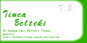 timea belteki business card