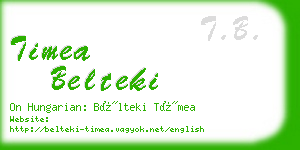timea belteki business card
